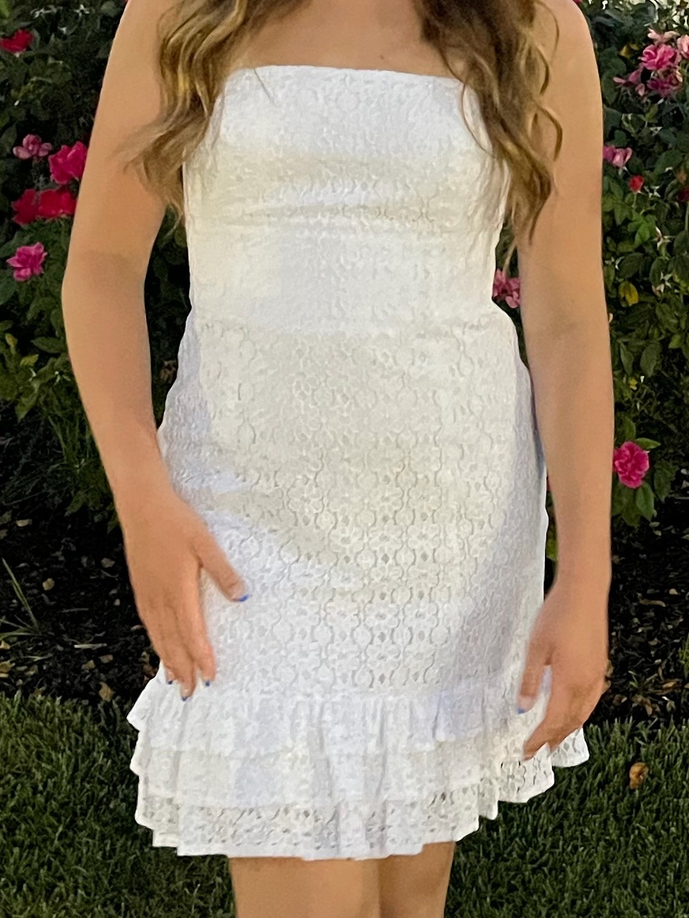 Lilly Pulitzer Franco White Strapless Lace Dress Size 8 - Picture 4 of 4